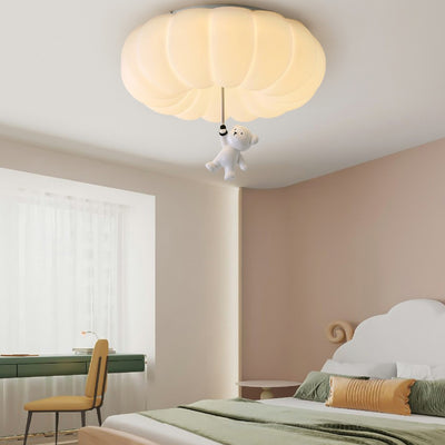 Zeitgenössisches nordisches Cremebär PE Hardware LED Deckenleuchte für Schlafzimmer 