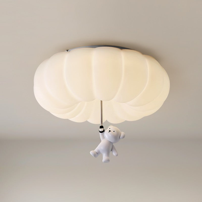 Zeitgenössisches nordisches Cremebär PE Hardware LED Deckenleuchte für Schlafzimmer 