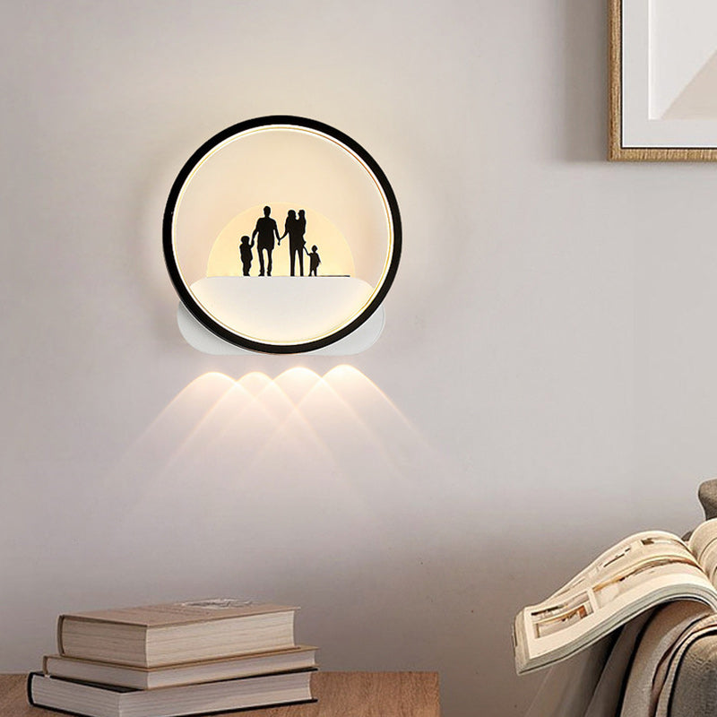 Moderne Einfachheit Rundes Quadrat Muster Silikon Eisen Acryl LED Wandleuchte für Schlafzimmer 