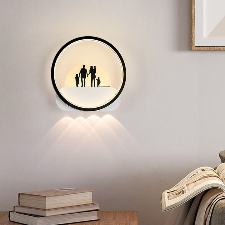 Moderne Einfachheit Rundes Quadrat Muster Silikon Eisen Acryl LED Wandleuchte für Schlafzimmer 