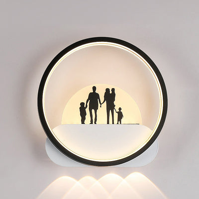 Moderne Einfachheit Rundes Quadrat Muster Silikon Eisen Acryl LED Wandleuchte für Schlafzimmer 