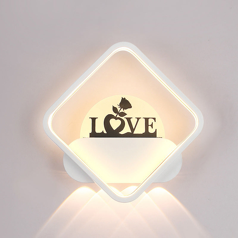 Moderne Einfachheit Rundes Quadrat Muster Silikon Eisen Acryl LED Wandleuchte für Schlafzimmer 