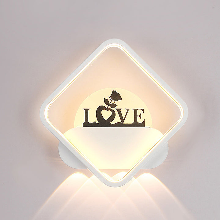 Moderne Einfachheit Rundes Quadrat Muster Silikon Eisen Acryl LED Wandleuchte für Schlafzimmer 