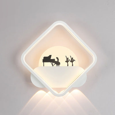 Moderne Einfachheit Rundes Quadrat Muster Silikon Eisen Acryl LED Wandleuchte für Schlafzimmer 
