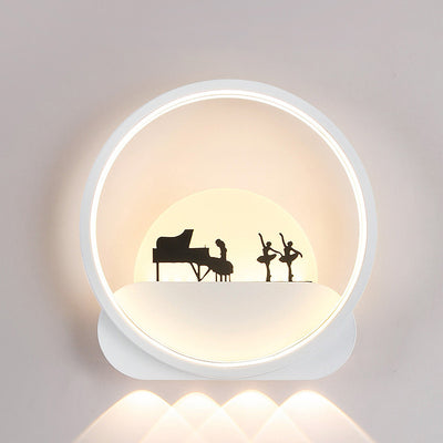Moderne Einfachheit Rundes Quadrat Muster Silikon Eisen Acryl LED Wandleuchte für Schlafzimmer 