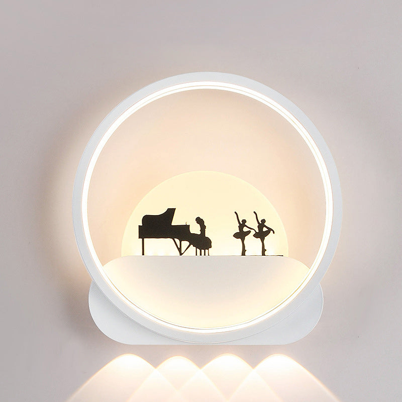 Moderne Einfachheit Rundes Quadrat Muster Silikon Eisen Acryl LED Wandleuchte für Schlafzimmer 