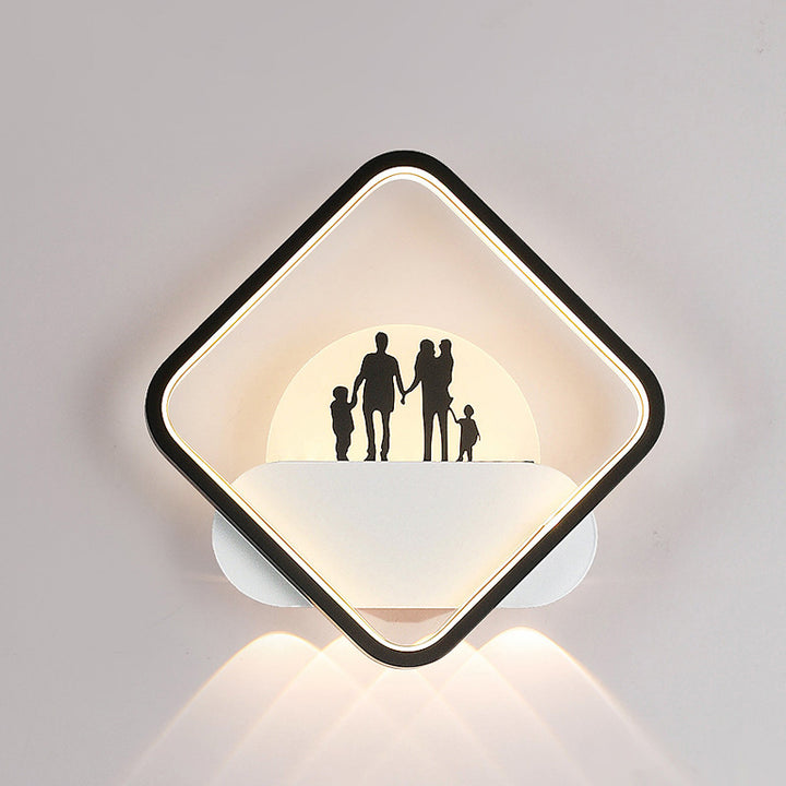 Moderne Einfachheit Rundes Quadrat Muster Silikon Eisen Acryl LED Wandleuchte für Schlafzimmer 