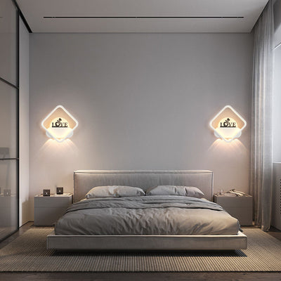 Moderne Einfachheit Rundes Quadrat Muster Silikon Eisen Acryl LED Wandleuchte für Schlafzimmer 
