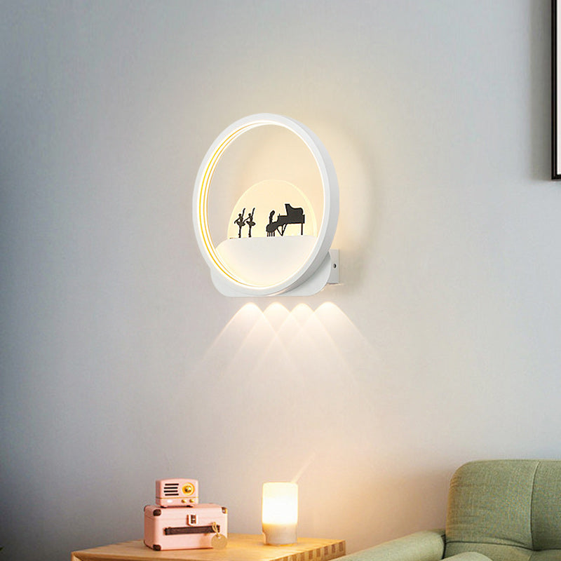 Moderne Einfachheit Rundes Quadrat Muster Silikon Eisen Acryl LED Wandleuchte für Schlafzimmer 