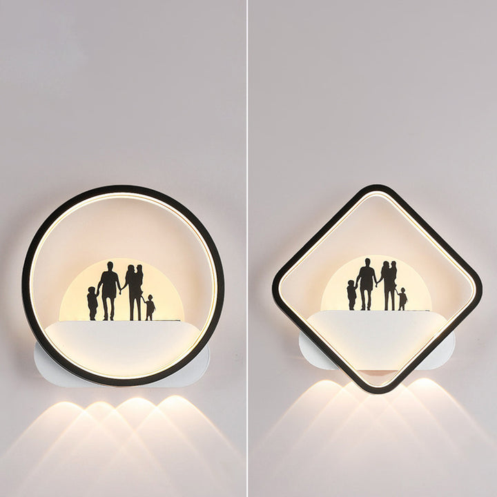 Moderne Einfachheit Rundes Quadrat Muster Silikon Eisen Acryl LED Wandleuchte für Schlafzimmer 
