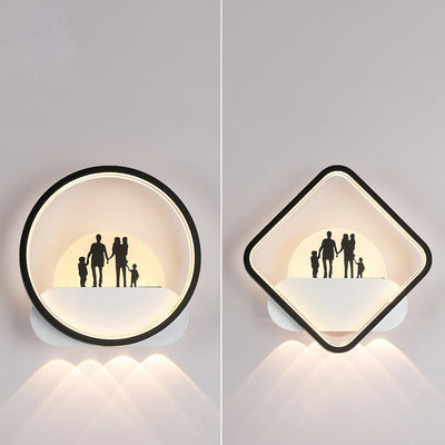 Moderne Einfachheit Rundes Quadrat Muster Silikon Eisen Acryl LED Wandleuchte für Schlafzimmer 