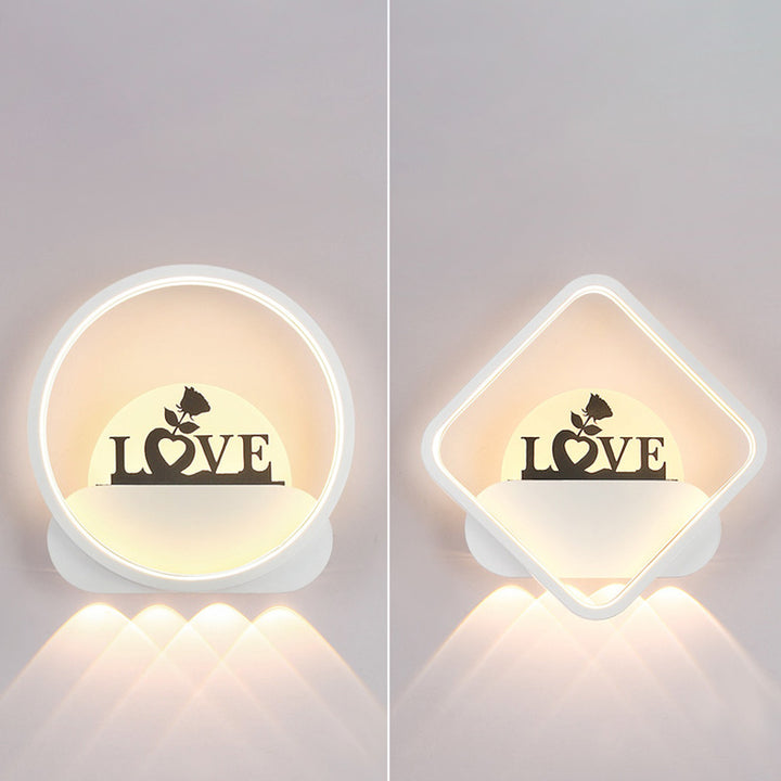 Moderne Einfachheit Rundes Quadrat Muster Silikon Eisen Acryl LED Wandleuchte für Schlafzimmer 