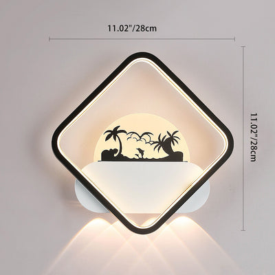 Moderne Einfachheit Rundes Quadrat Muster Silikon Eisen Acryl LED Wandleuchte für Schlafzimmer 