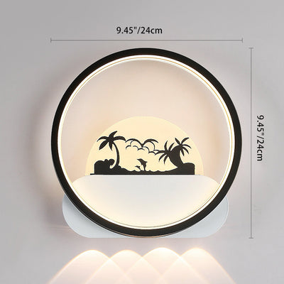Moderne Einfachheit Rundes Quadrat Muster Silikon Eisen Acryl LED Wandleuchte für Schlafzimmer 