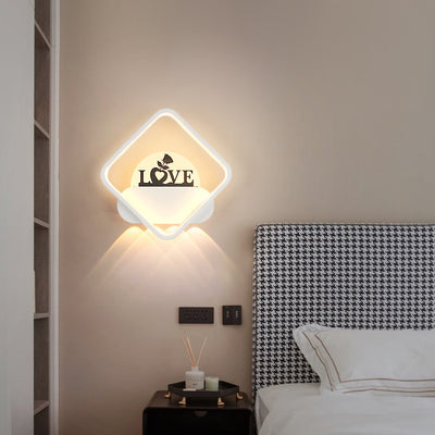 Moderne Einfachheit Rundes Quadrat Muster Silikon Eisen Acryl LED Wandleuchte für Schlafzimmer 