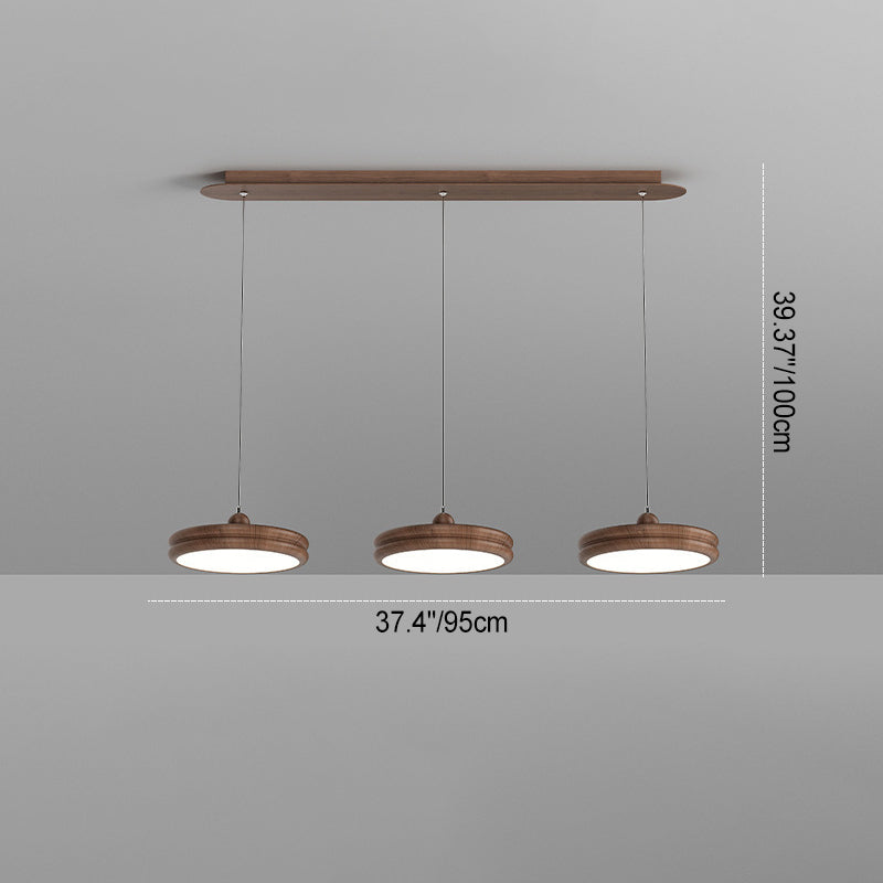 Contemporary Scandinavian Round Acrylic Iron LED Pendant Light For Dining Room