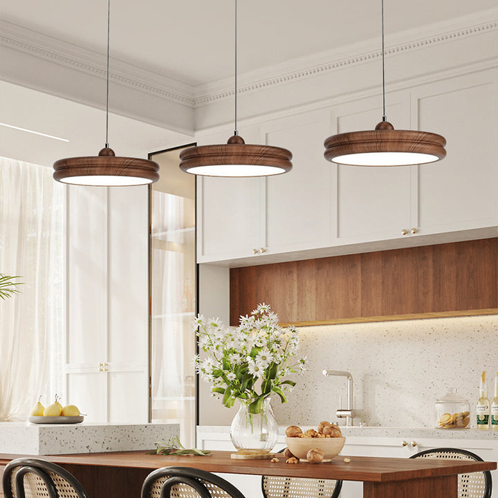 Lustre suspendu LED en acrylique rond contemporain scandinave pour salle à manger 