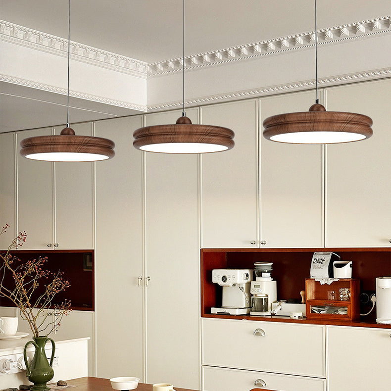 Contemporary Scandinavian Round Acrylic Iron LED Pendant Light For Dining Room