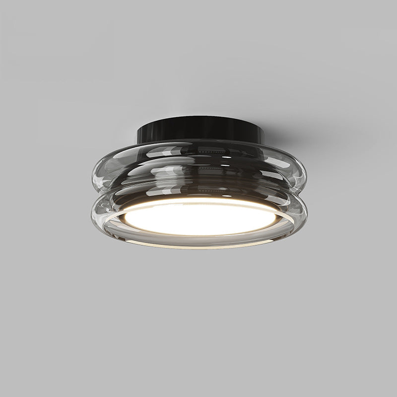 Moderne Art Deco Runde Acrylglas Hardware LED Semi-Flush-Mount Deckenleuchte für Flure 