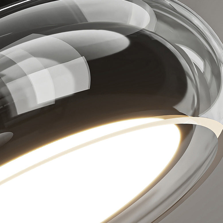 Moderne Art Deco Runde Acrylglas Hardware LED Semi-Flush-Mount Deckenleuchte für Flure 