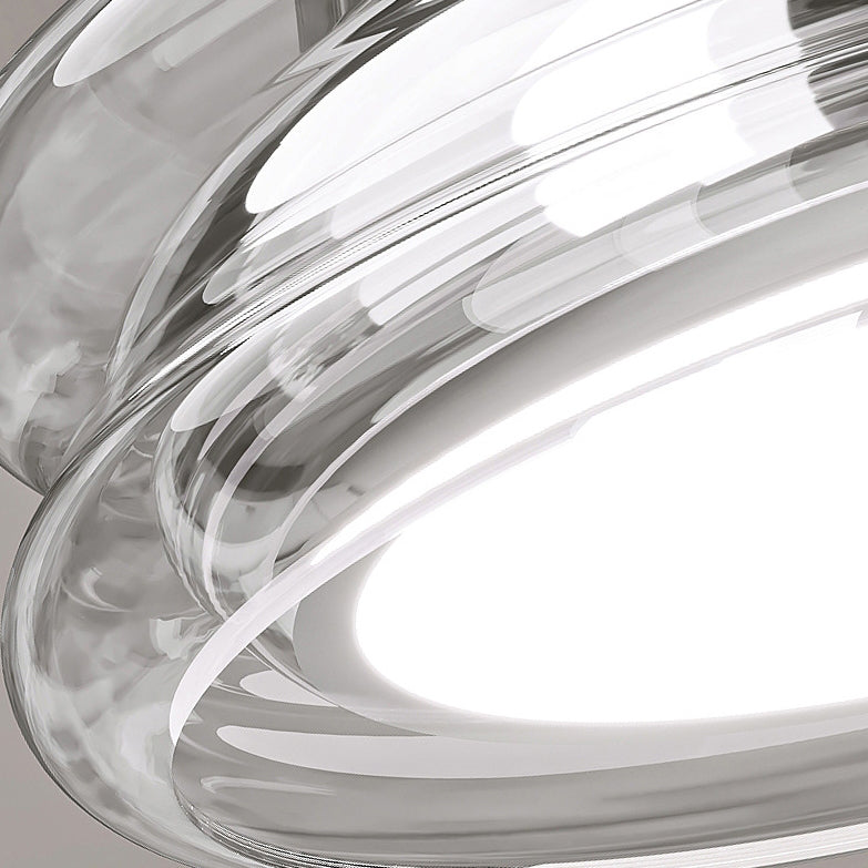 Moderne Art Deco Runde Acrylglas Hardware LED Semi-Flush-Mount Deckenleuchte für Flure 