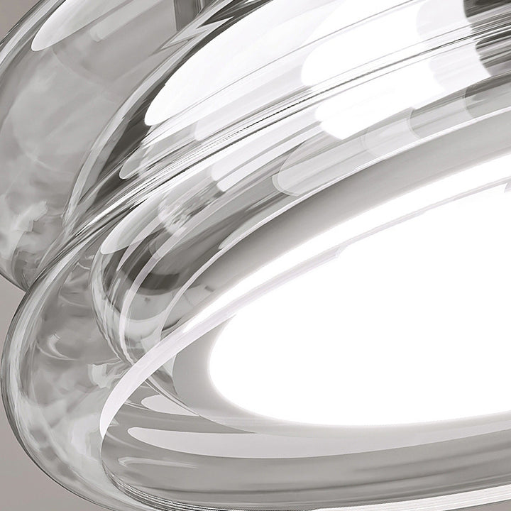 Moderne Art Deco Runde Acrylglas Hardware LED Semi-Flush-Mount Deckenleuchte für Flure 