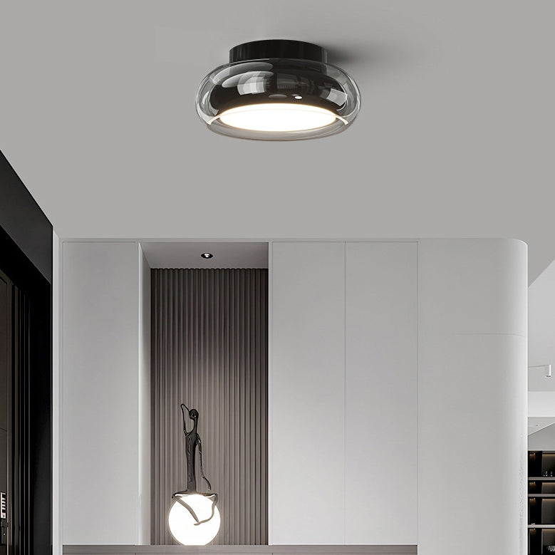 Moderne Art Deco Runde Acrylglas Hardware LED Semi-Flush-Mount Deckenleuchte für Flure 