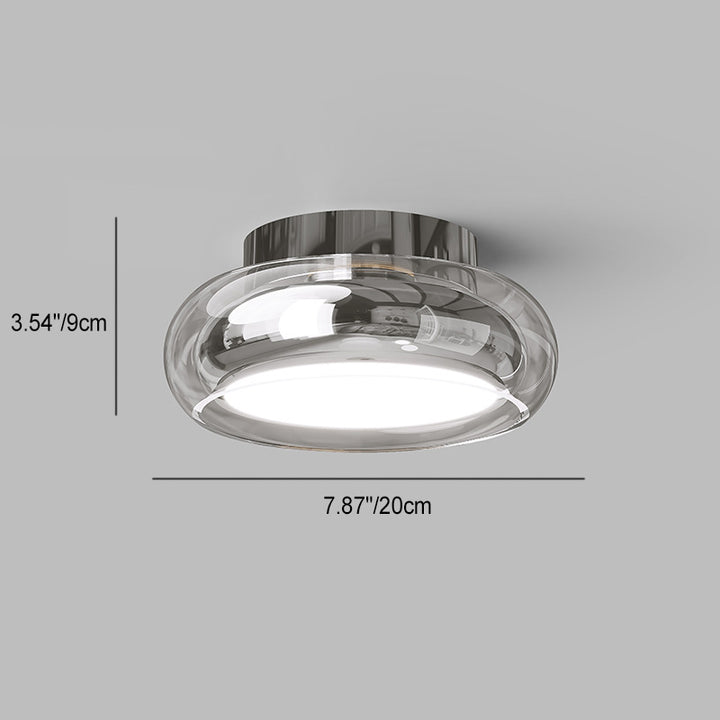 Moderne Art Deco Runde Acrylglas Hardware LED Semi-Flush-Mount Deckenleuchte für Flure 
