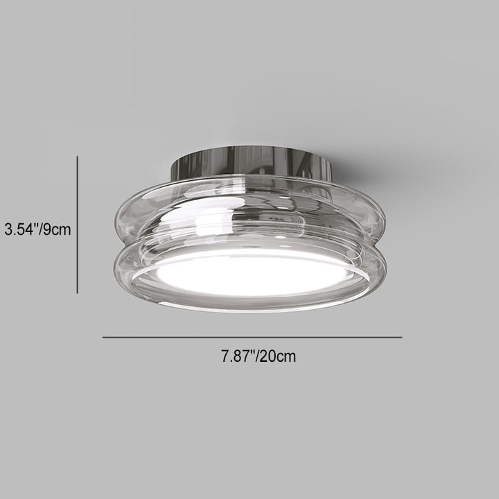 Luz de techo LED semiempotrada de hardware de vidrio acrílico redondo Art Deco moderno para pasillos 