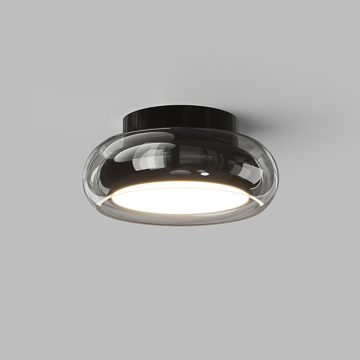 Moderne Art Deco Runde Acrylglas Hardware LED Semi-Flush-Mount Deckenleuchte für Flure 