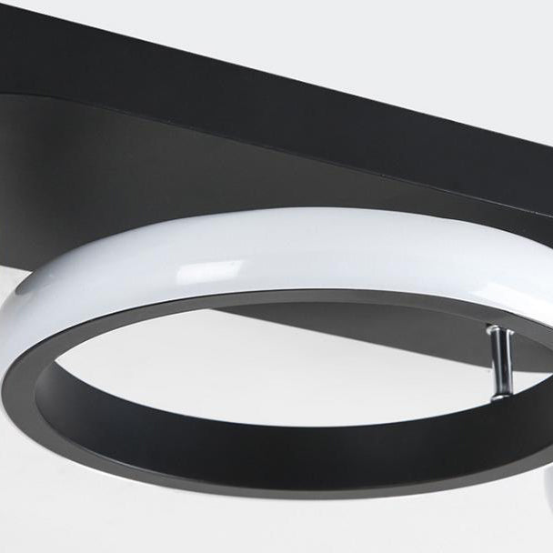 Modern Simplicity Round Square Acrylic Iron LED Semi-Flush Mount Ceiling Light For Hallways