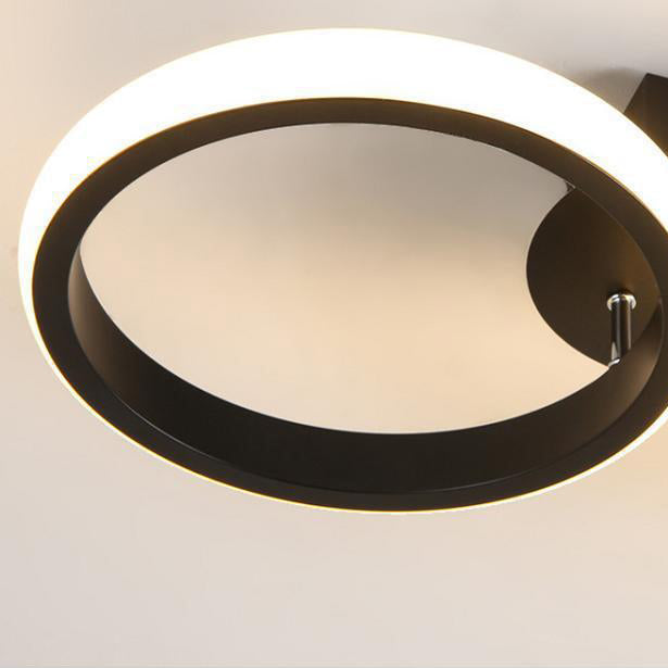 Modern Simplicity Round Square Acrylic Iron LED Semi-Flush Mount Ceiling Light For Hallways