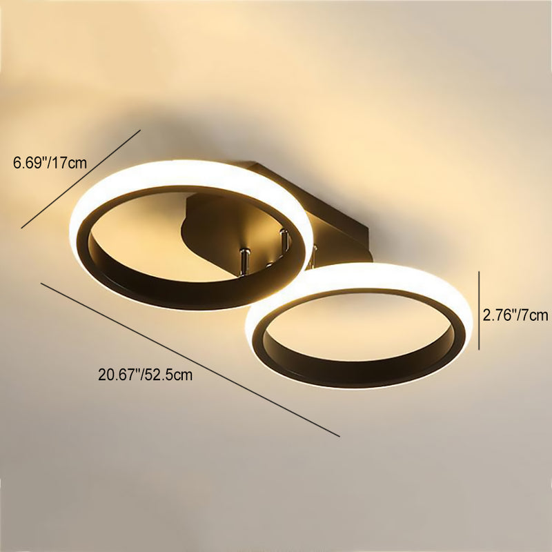 Modern Simplicity Round Square Acrylic Iron LED Semi-Flush Mount Ceiling Light For Hallways