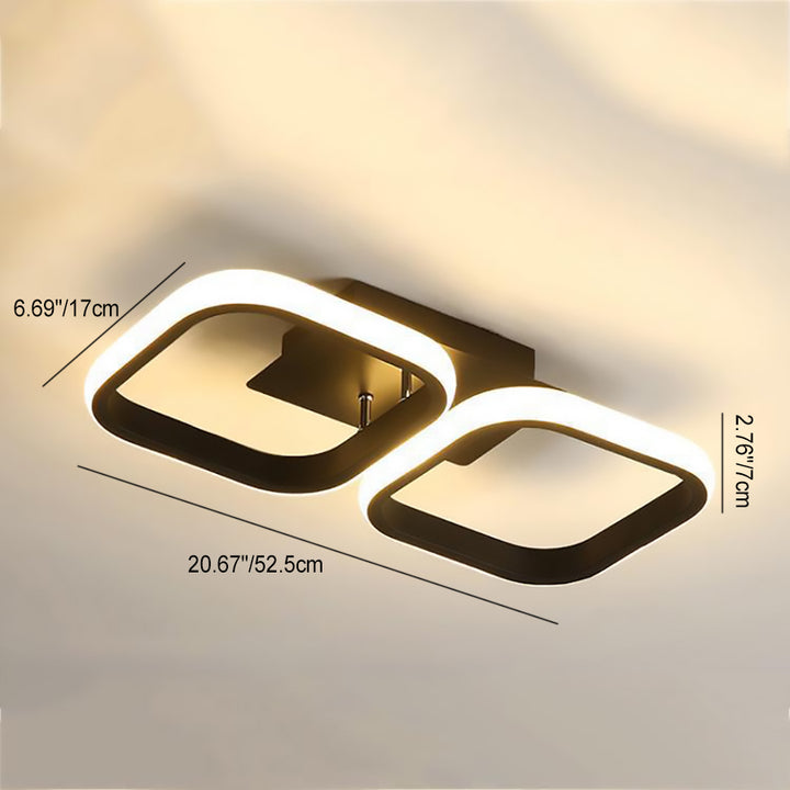 Modern Simplicity Round Square Acrylic Iron LED Semi-Flush Mount Ceiling Light For Hallways