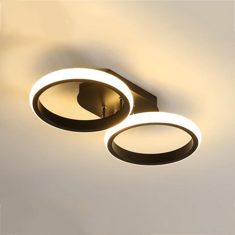 Modern Simplicity Round Square Acrylic Iron LED Semi-Flush Mount Ceiling Light For Hallways