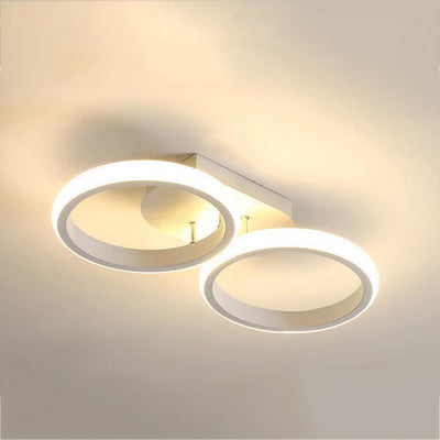 Modern Simplicity Round Square Acrylic Iron LED Semi-Flush Mount Ceiling Light For Hallways