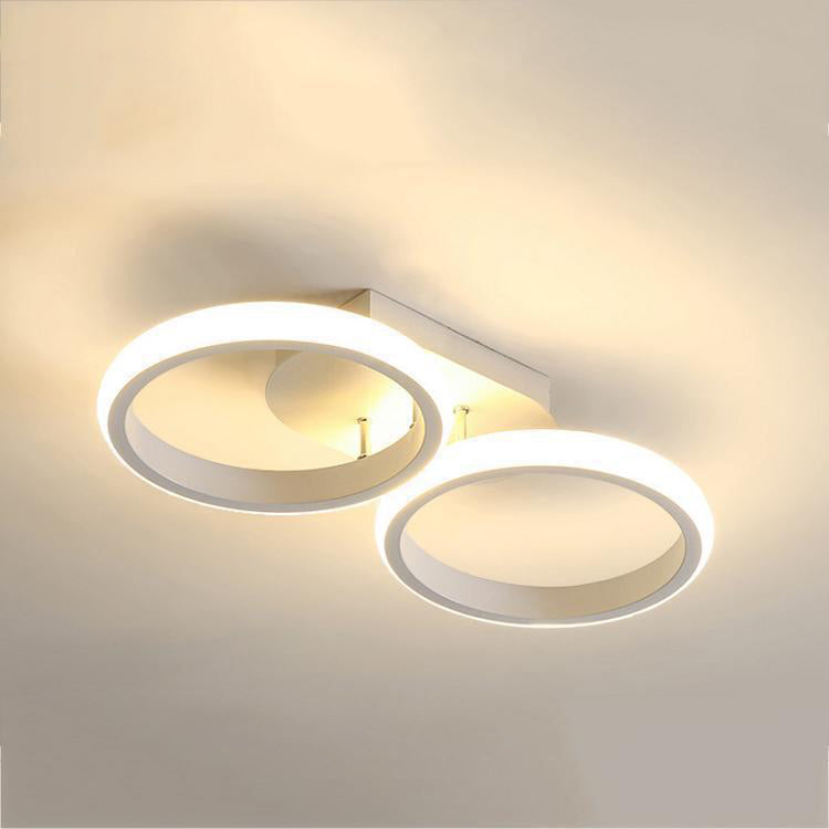 Modern Simplicity Round Square Acrylic Iron LED Semi-Flush Mount Ceiling Light For Hallways