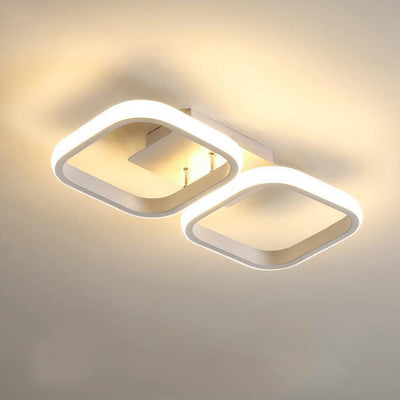 Modern Simplicity Round Square Acrylic Iron LED Semi-Flush Mount Ceiling Light For Hallways