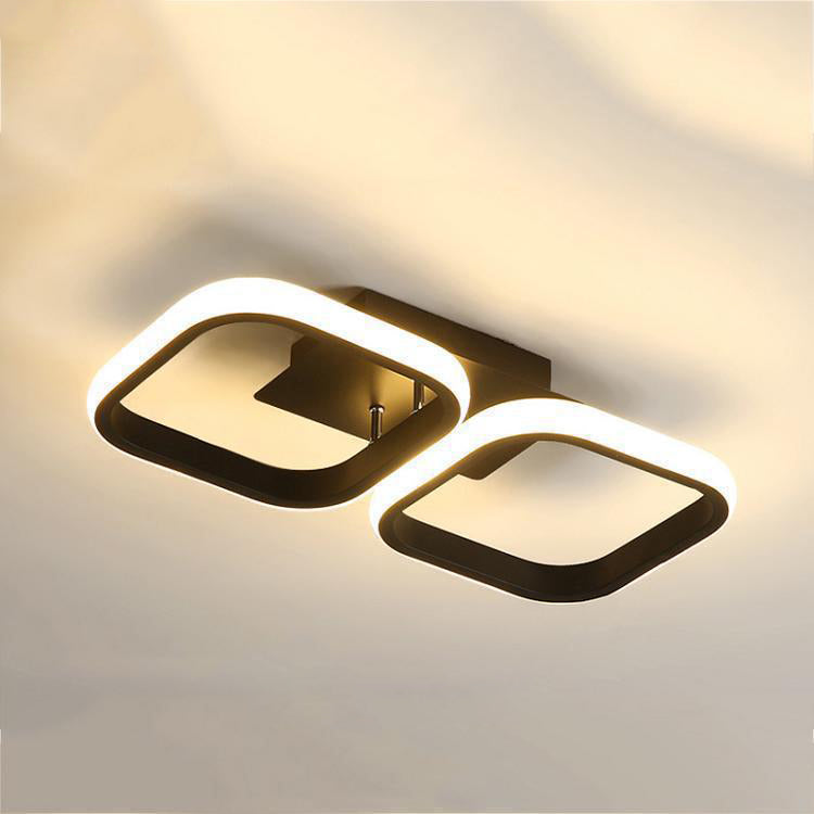 Modern Simplicity Round Square Acrylic Iron LED Semi-Flush Mount Ceiling Light For Hallways