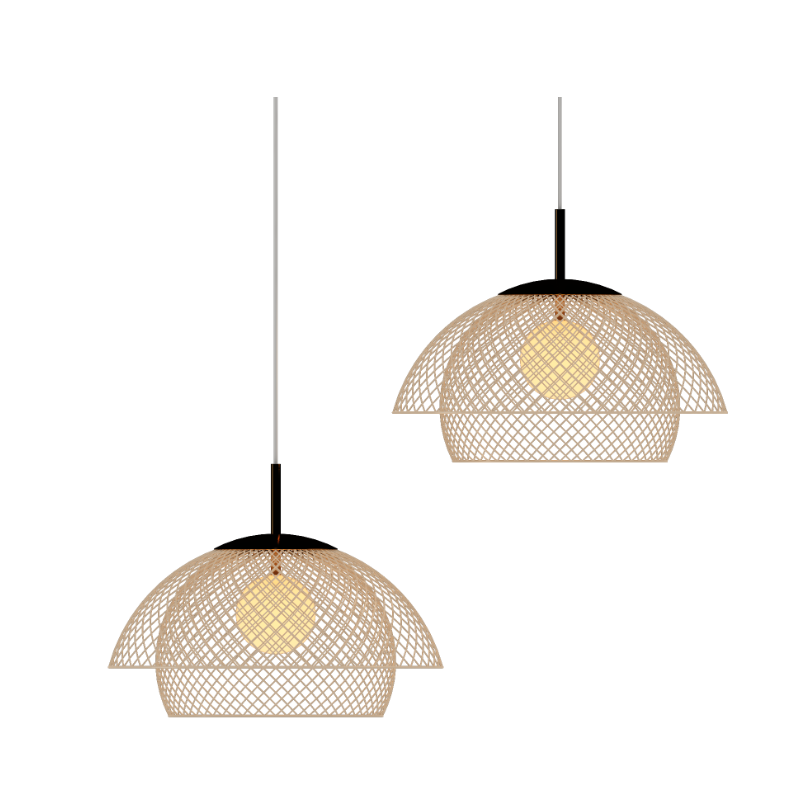 Traditional Japanese Iron Net Hardware 1 - Light Pendant Light For Dining Room