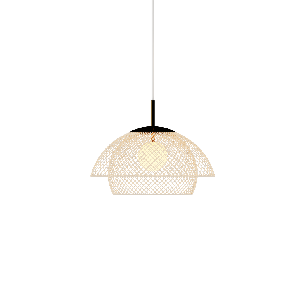 Traditional Japanese Iron Net Hardware 1 - Light Pendant Light For Dining Room