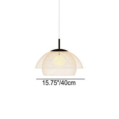 Luminaire suspendu traditionnel japonais en rotin 1 - Lumière pour salle à manger 