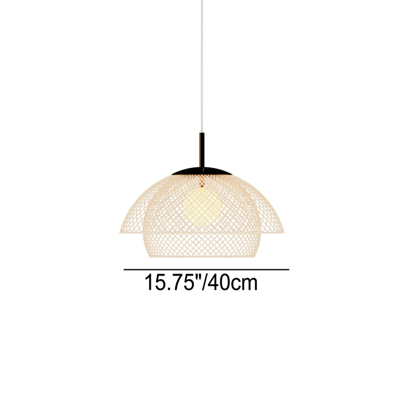 Luminaire suspendu traditionnel japonais en rotin 1 - Lumière pour salle à manger 