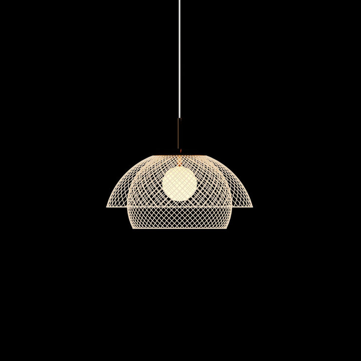 Traditional Japanese Iron Net Hardware 1 - Light Pendant Light For Dining Room