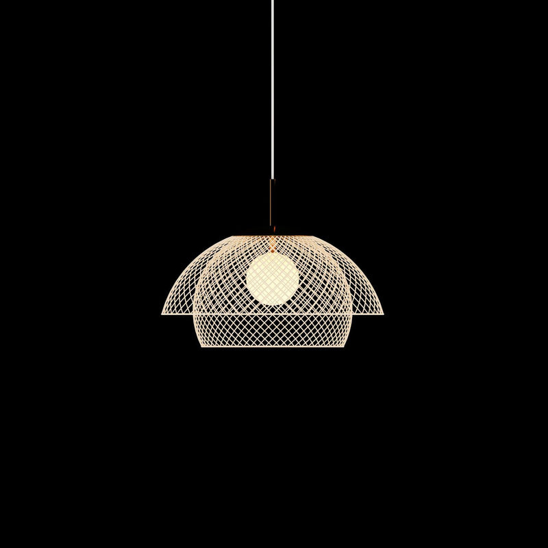 Luminaire suspendu traditionnel japonais en rotin 1 - Lumière pour salle à manger 