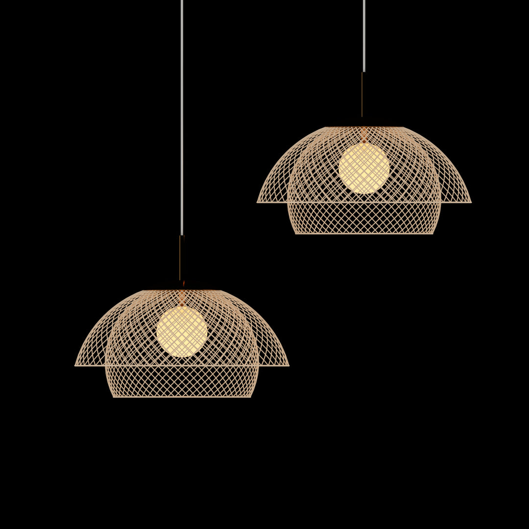 Traditional Japanese Iron Net Hardware 1 - Light Pendant Light For Dining Room