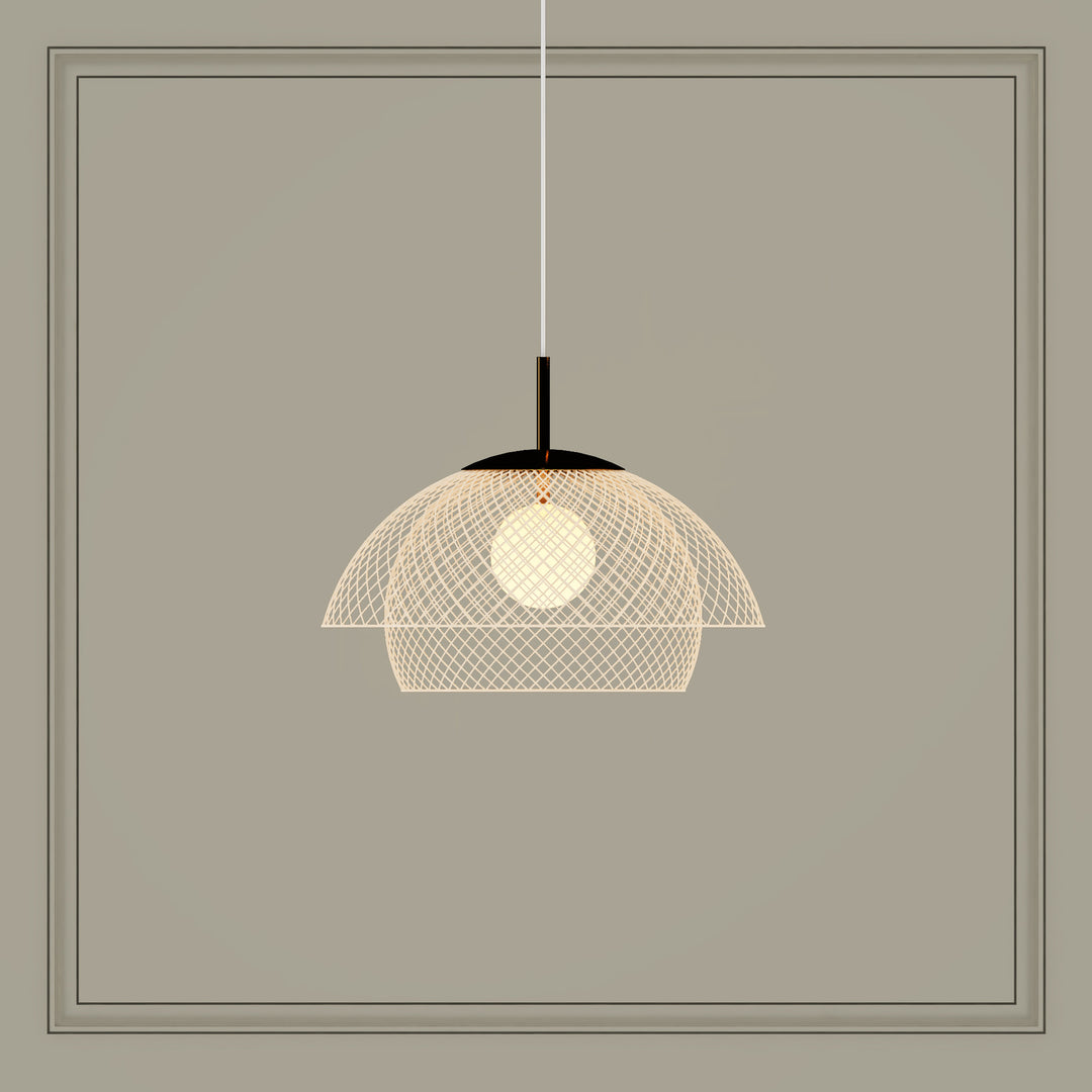 Traditional Japanese Iron Net Hardware 1 - Light Pendant Light For Dining Room