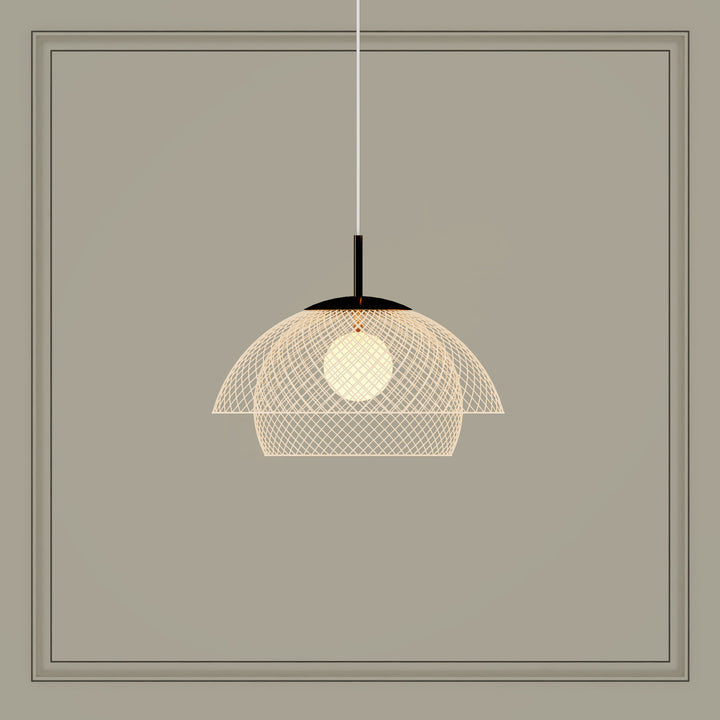 Traditional Japanese Iron Net Hardware 1 - Light Pendant Light For Dining Room