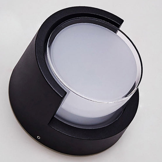 Lámpara de Aplique de Pared LED de Acrílico de Aluminio Impermeable Cuadrada Redonda de Simplicidad Moderna para Patio Exterior 