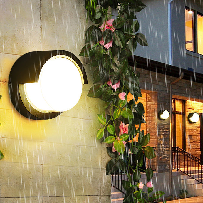 Lámpara de Aplique de Pared LED de Acrílico de Aluminio Impermeable Cuadrada Redonda de Simplicidad Moderna para Patio Exterior 